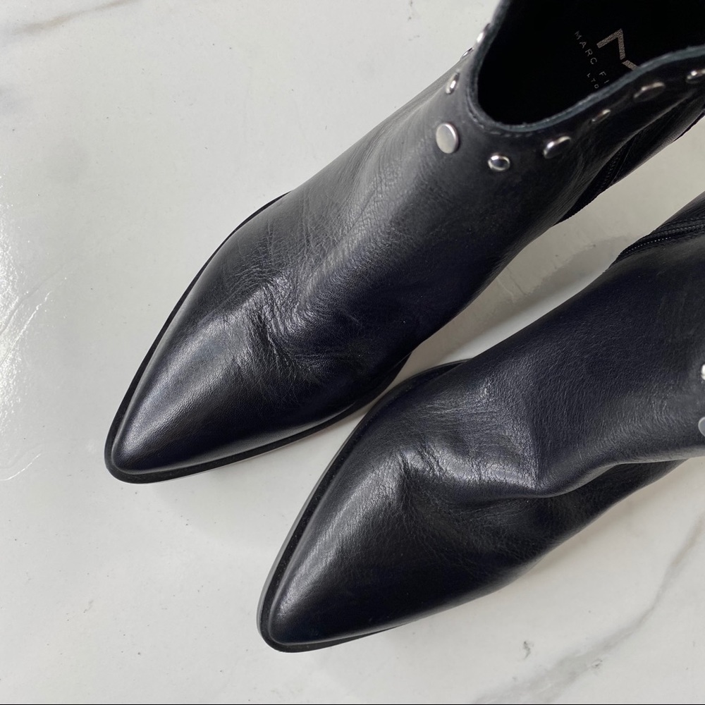Marc Fisher Black Stud Pointed Toe Booties 7.5 - image 5